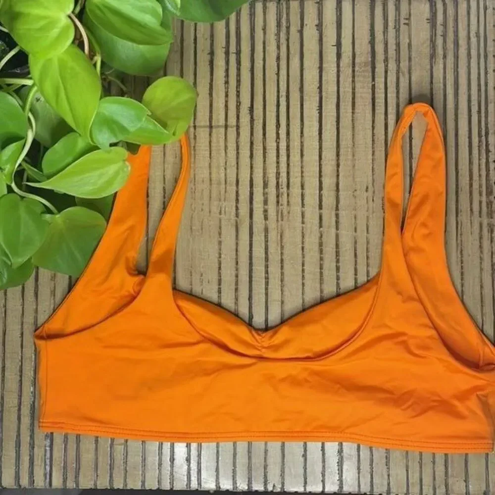 Frankie’s‎ Bikinis Bikini Top Super Soft Orange New Retails: $95